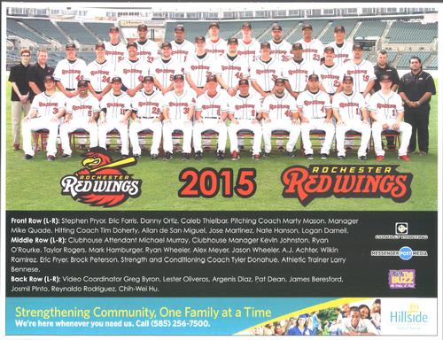 2015 Conolly Printing Rochester Red Wings Team Photo #1 Team Photo Front