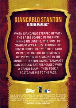 2015 Topps - First Home Run Gold (Series Two) #FHR-11 Giancarlo Stanton Back