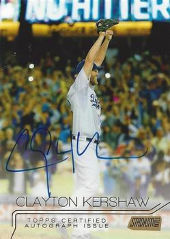 2015 Stadium Club - Autographs Gold Foil #SCA-CKW Clayton Kershaw Front