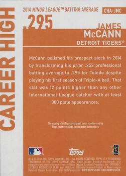 2015 Topps - Career High Autographs (Series Two) #CHA-JMC James McCann Back