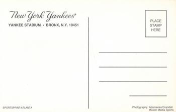 1992 New York Yankees Postcards #NNO Roberto Kelly Back