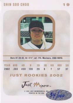 2002-03 Just Rookies - Autographs Gold #7 Shin-Soo Choo Back