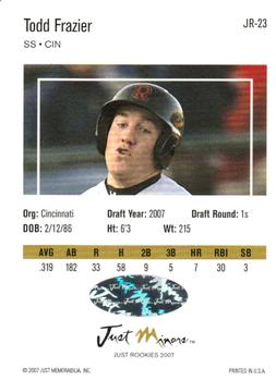 2007 Just Minors Just Rookies - Autographs #JR-23 Todd Frazier Back