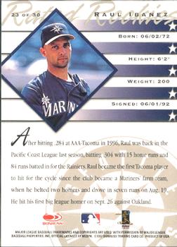 1998 Donruss - Rated Rookies #23 Raul Ibanez Back