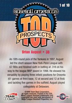1999 Team Best Baseball America - League MVPs #1 Brian August  Back