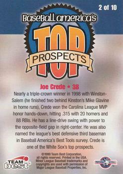 1999 Team Best Baseball America - League MVPs #2 Joe Crede  Back