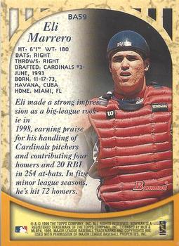 1999 Bowman - Certified Autographs #BA59 Eli Marrero Back