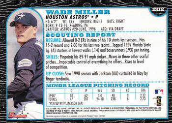 1999 Bowman - International #202 Wade Miller Back