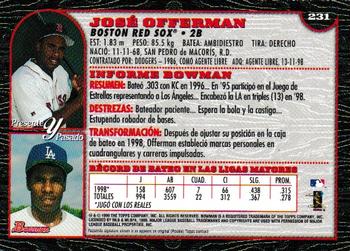 1999 Bowman - International #231 Jose Offerman Back
