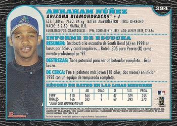 1999 Bowman - International #394 Abraham Nunez Back