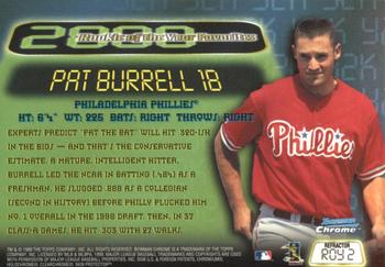 1999 Bowman Chrome - 2000 Rookie of the Year Favorites Refractors #ROY2 Pat Burrell  Back