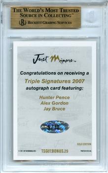 2007 Just Autographs - Triple Signatures Gold Edition #TSG07.Bonus.29 Hunter Pence / Alex Gordon / Jay Bruce Back