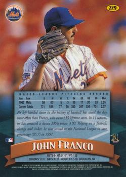 1998 Finest #229 John Franco Back
