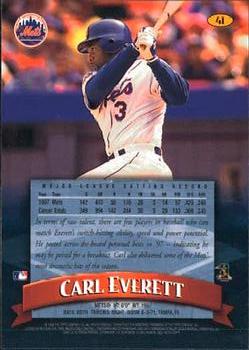 1998 Finest #41 Carl Everett Back