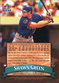 1998 Finest #88 Shawn Green Back