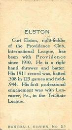 1912 Imperial Tobacco C46 #23 Curt Elston Back