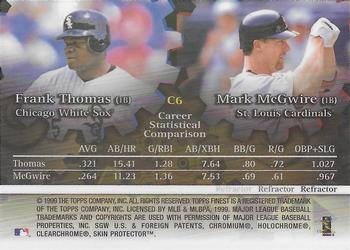 1999 Finest - Complements Refractor Left #C6 Mark McGwire / Frank Thomas  Back