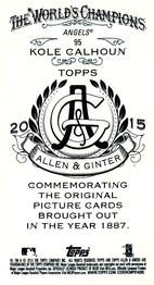 2015 Topps Allen & Ginter - Mini A & G Back #95 Kole Calhoun Back