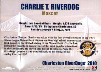 2010 Grandstand Charleston RiverDogs #NNO Charlie T. RiverDog Back