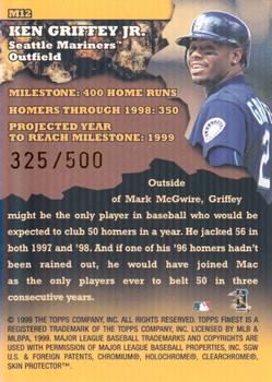 1999 Finest - Milestones #M12 Ken Griffey Jr. Back