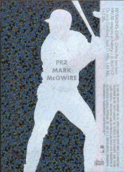 1999 Finest - Peel and Reveal Sparkle #PR2 Mark McGwire  Back