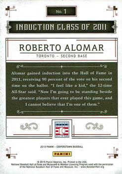 2015 Panini Cooperstown - HOF Induction Images #1 Roberto Alomar Back