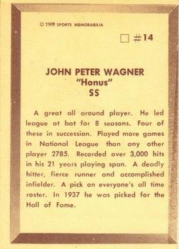 1968 Sports Memorabilia All Time Team #14 Honus Wagner Back