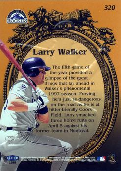 1998 Fleer Tradition #320 Larry Walker Back