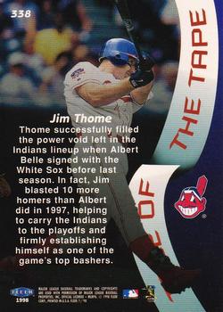 1998 Fleer Tradition #338 Jim Thome Back