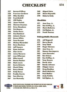 1998 Fleer Tradition #574 Cal Ripken, Jr. Back