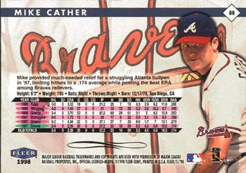 1998 Fleer Tradition #88 Mike Cather Back