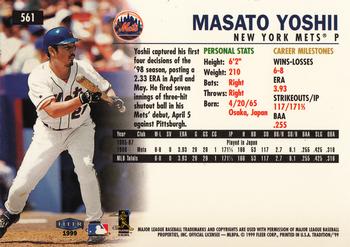 1999 Fleer Tradition - Millennium #561 Masato Yoshii  Back
