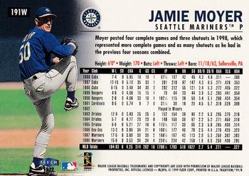 1999 Fleer Tradition - Warning Track Collection #191W Jamie Moyer Back