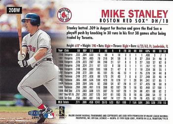 1999 Fleer Tradition - Warning Track Collection #208W Mike Stanley Back