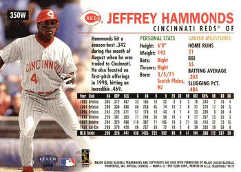 1999 Fleer Tradition - Warning Track Collection #350W Jeffrey Hammonds Back
