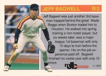 1992 MJB Holographics Holoprisms Jeff Bagwell #R/2 Jeff Bagwell Back