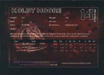 2015 Lake Erie Crushers #NNO Kolby Moore Back