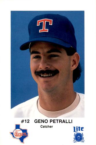 1986 Miller Lite Texas Rangers #NNO Geno Petralli Front