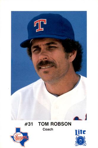 1986 Miller Lite Texas Rangers #NNO Tom Robson Front