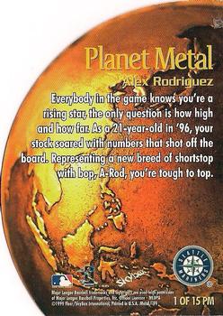 1999 Metal Universe - Planet Metal #1 PM Alex Rodriguez  Back