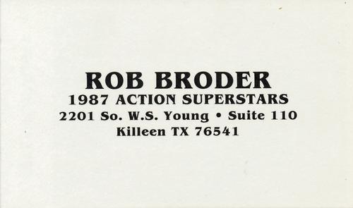 1987 Rob Broder Action Superstars 3x5 (unlicensed) #NNO Pete Incaviglia Back