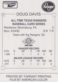 1993 Keebler Texas Rangers #121 Doug Davis Back