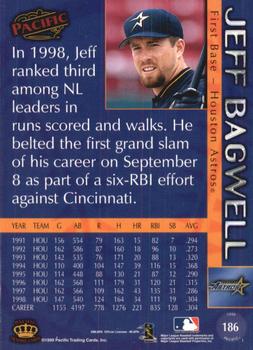 1999 Pacific - Platinum Blue #186 Jeff Bagwell  Back