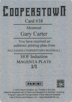 2015 Panini Cooperstown - HOF Induction Printing Plates Magenta #38 Gary Carter Back