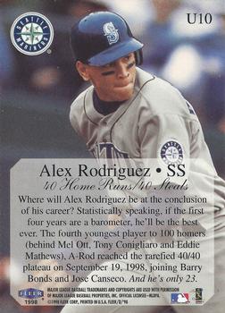 1998 Fleer Tradition Update #U10 Alex Rodriguez Back