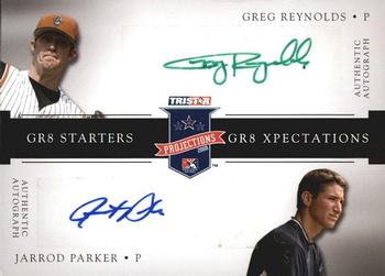 2008 TriStar PROjections - GR8 Xpectations Autographs Dual Black 25 #RP Greg Reynolds / Jarrod Parker Front