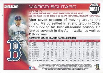2010 Topps Boston Red Sox #BOS17 Marco Scutaro Back