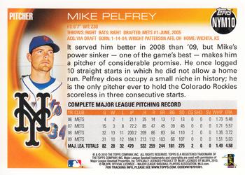 2010 Topps New York Mets #NYM10 Mike Pelfrey Back