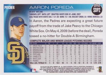 2010 Topps San Diego Padres #SDP2 Aaron Poreda Back