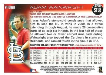 2010 Topps St. Louis Cardinals #STL8 Adam Wainwright Back
